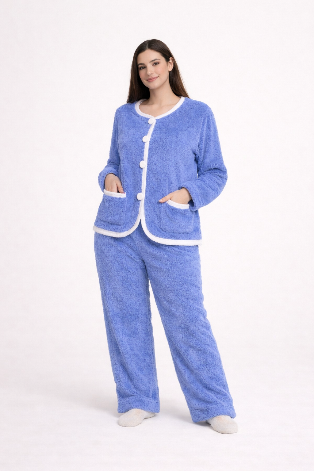 Pyjama Femme Miss – Élégance Polaire & Confort Absolu