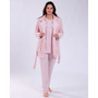 Ensemble pyjama femme 3 pièces – Rose doux avec peignoir