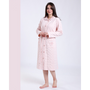 Robe de Chambre Matelassée Femme – Rose Poudré avec Broderie