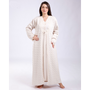 Ensemble Pyjama &amp; Robe de Chambre Femme – Crème Écru Élégant